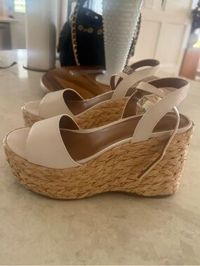 Universal Thread Cream Braided Wedge Sandals